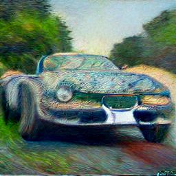 generated: a painting of a sport car in the style of Monet #0